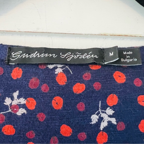 Gudrun Sjoden Blue Tunic Dress Floral Size Medium - Picture 2 of 3
